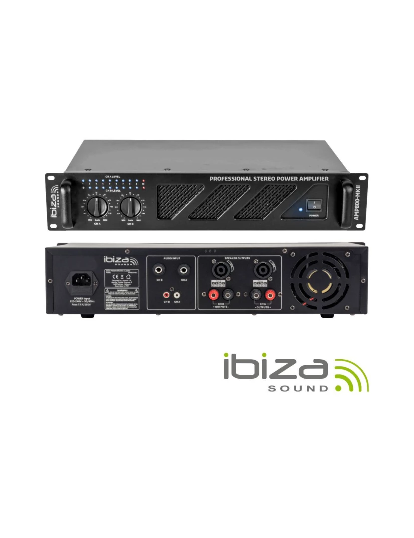 foto 1 de Amplificador Áudio 19" 2x600w Ibiza