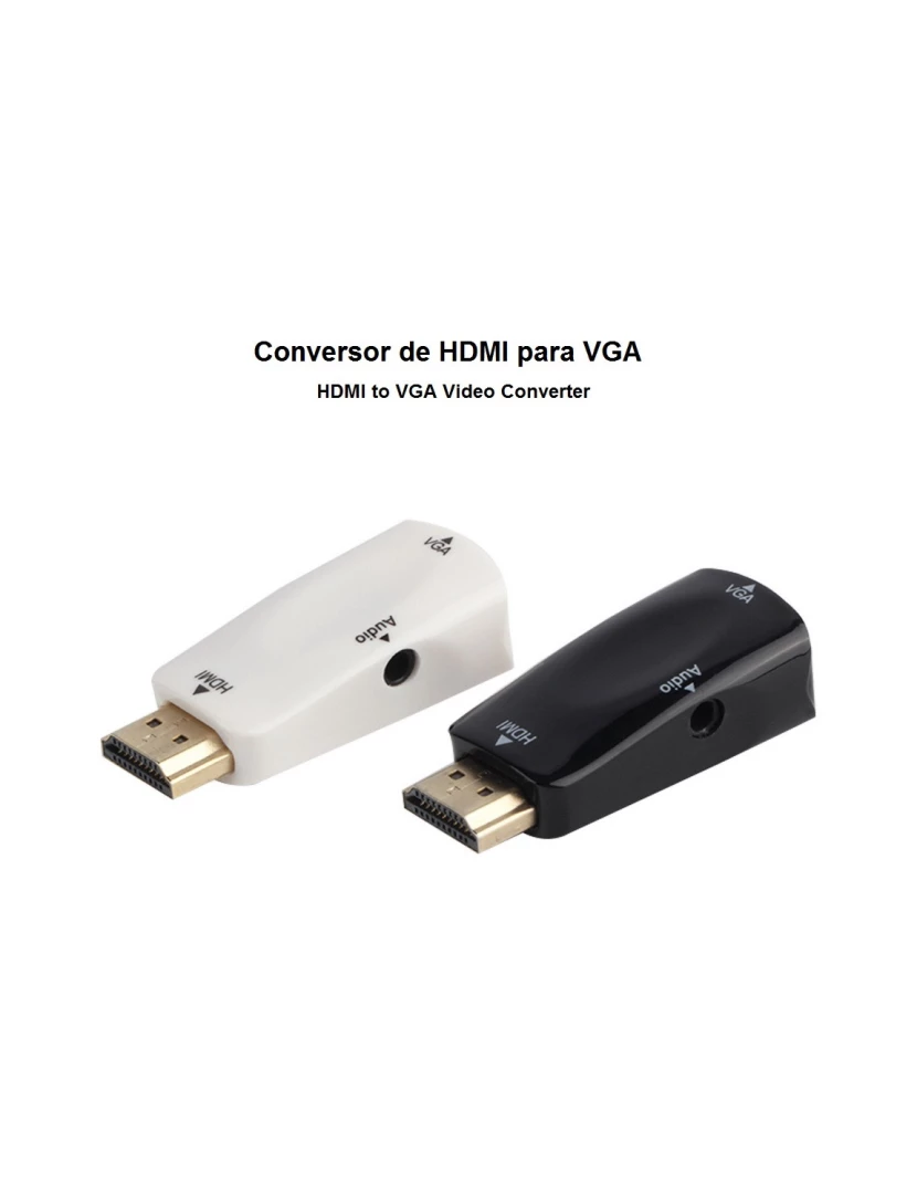 Multi4You - Conversor HDMI para VGA com Áudio (mini) - Multi4you®