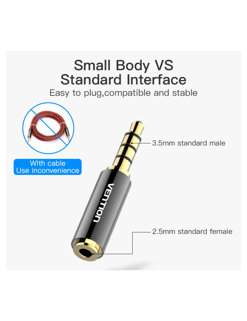 imagem de Adaptador Vention Jack 3,5mm para 2,5mm Fêmea1