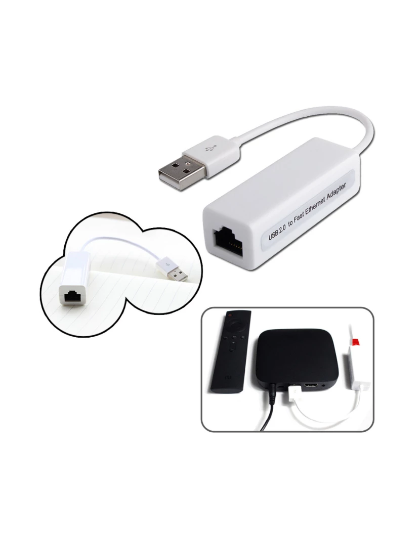 Multi4You - Adaptador USB para Ethernet RJ45 10/100 Mbits - Multi4you®