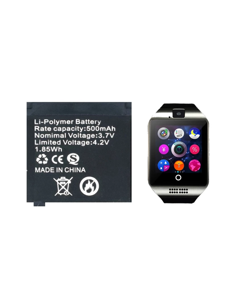 Multi4You - Bateria Compatível para Smartwatch Q18 500mAh - Multi4you®