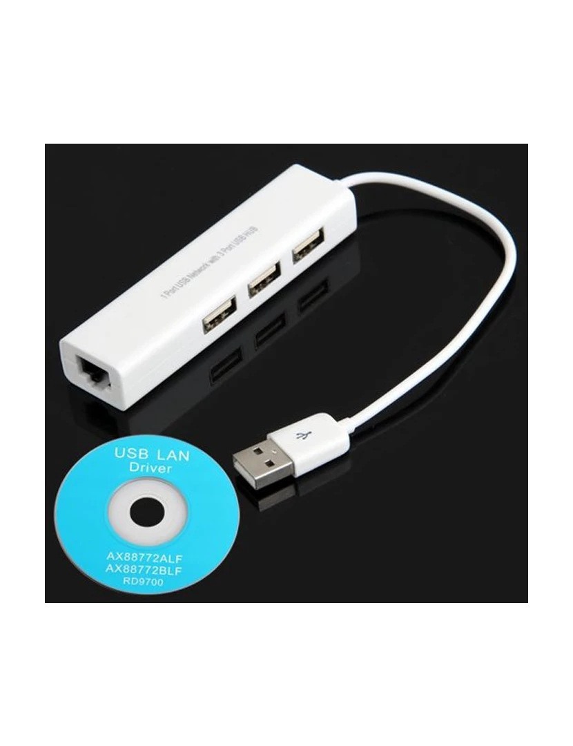 imagem de Adaptador USB para Ethernet RJ45 / HUB 3 portas USB - Multi4you®1