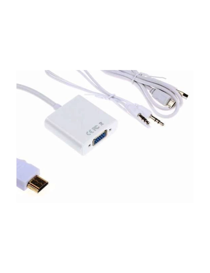 imagem de Adaptador Conversor HDMI para VGA com Áudio e Alimentação (Branco) - Multi4you®1