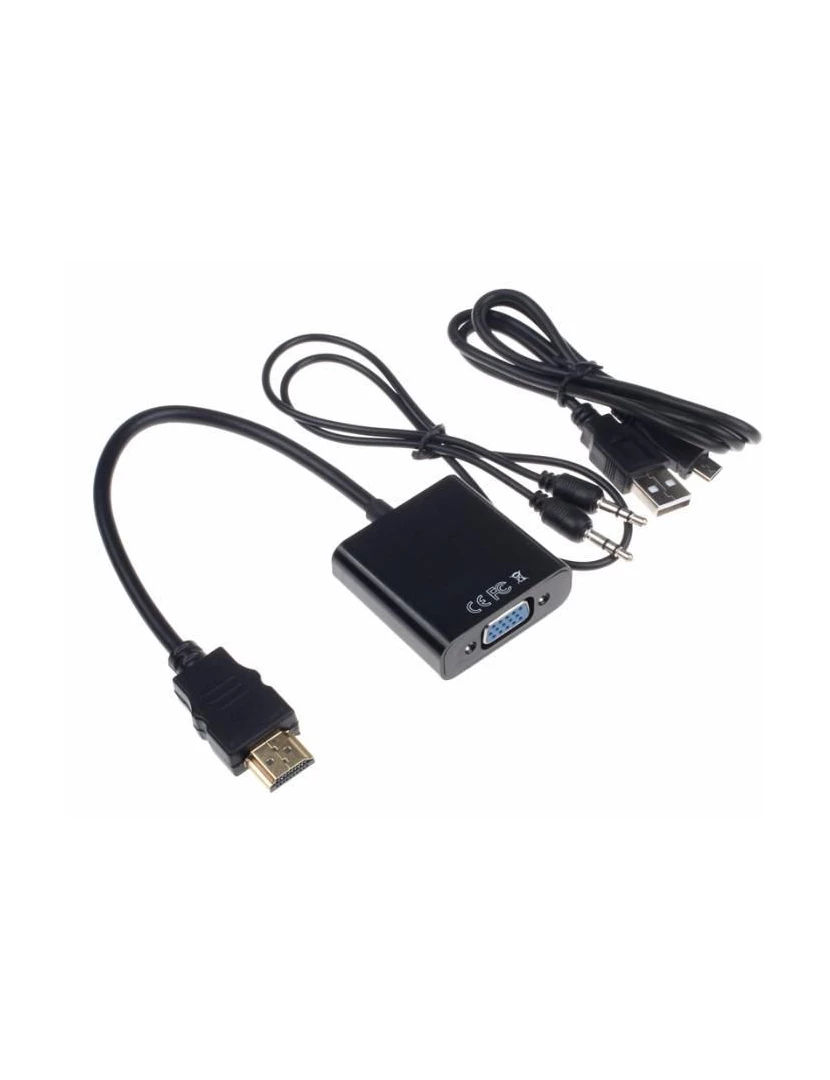 imagem de Adaptador Conversor HDMI para VGA com Áudio e Alimentação (Preto) - Multi4you®1