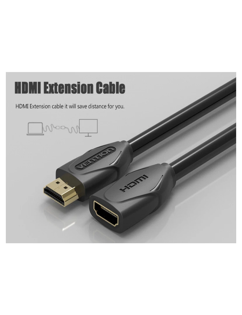 imagem de Cabo Vention Extensão HDMI Macho HDMI Fêmea 2.0 (5m)1