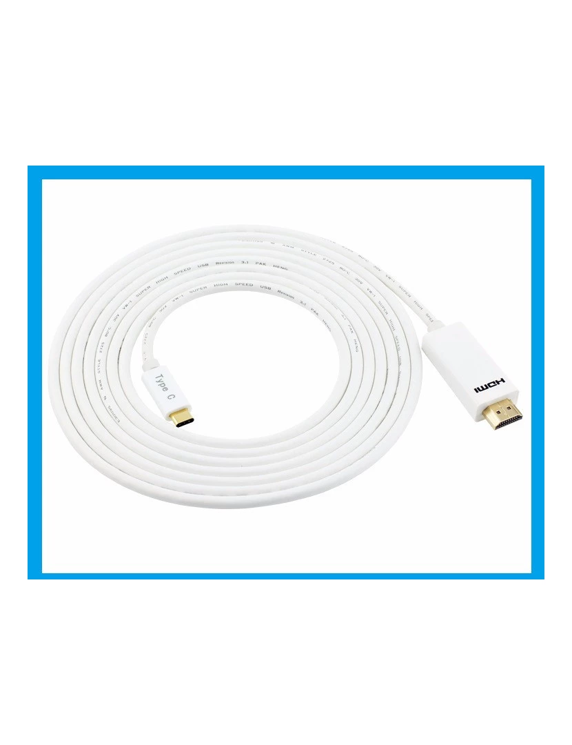 imagem de Cabo USB-C Macho para HDMI Macho 4K Apple MacBook (Branco) (2m) - Multi4you®1