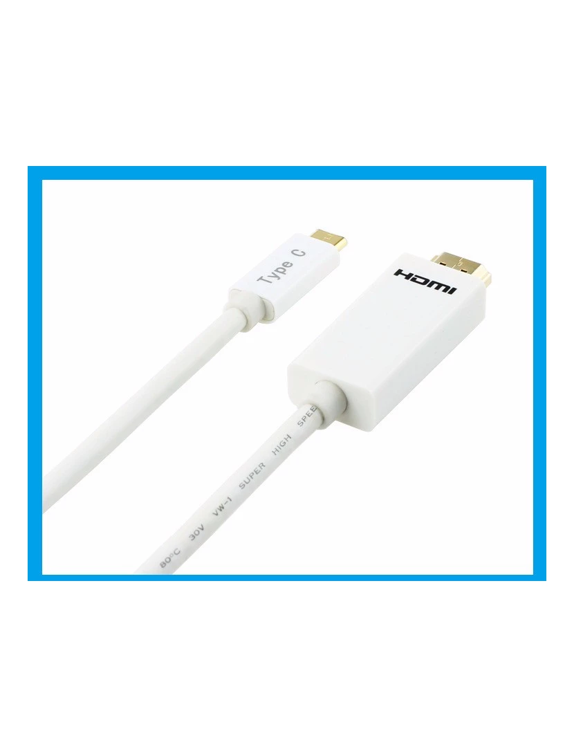 imagem de Cabo USB-C Macho para HDMI Macho 4K Apple MacBook (Branco) (2m) - Multi4you®2