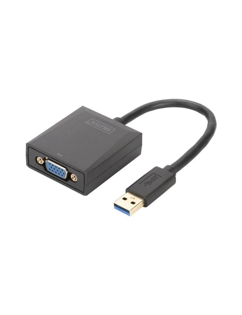 Digitus - Digitus Cabo Adaptador USB 3.0 para VGA Full HD 1080p DA-70840 (Preto)
