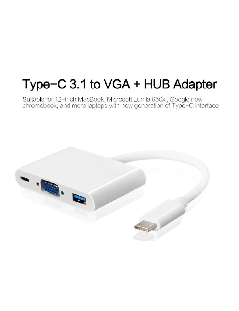 imagem de Adaptador USB-C para VGA / USB 3.0 / USB - C Multiportas - Multi4you®1