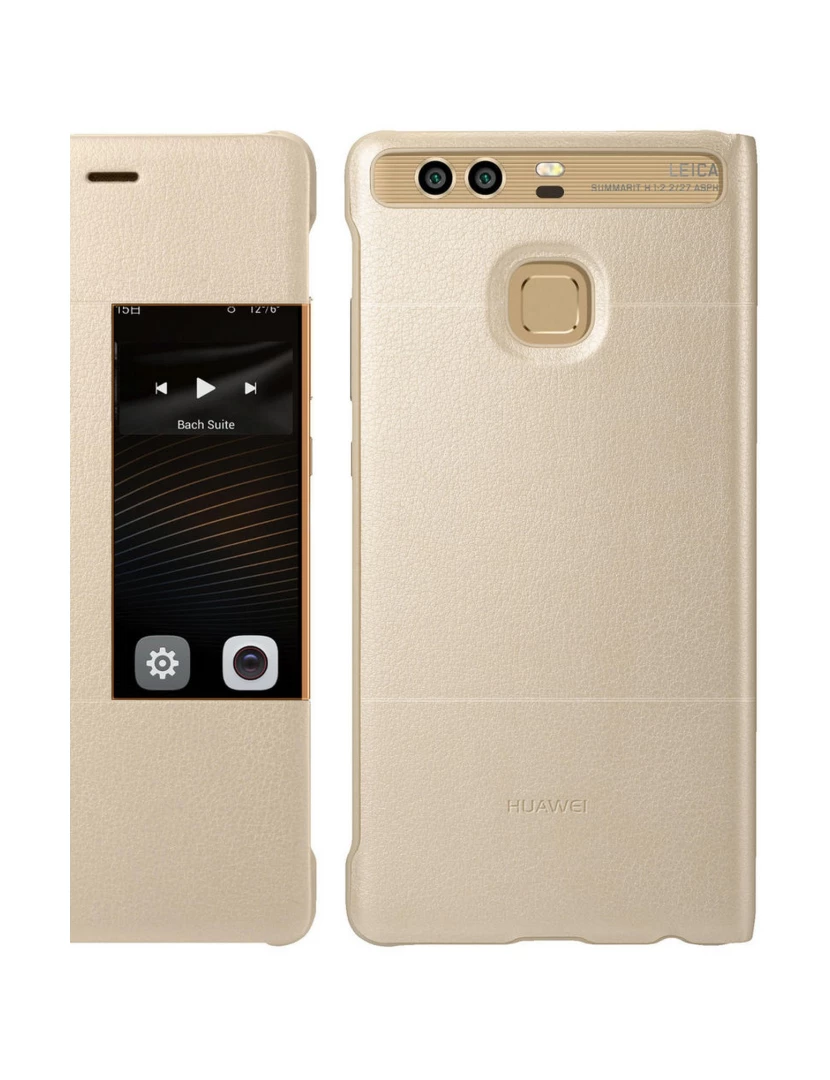 HUAWEI  - Huawei Capa Flip Cover View para P9 (Dourado - Gold)