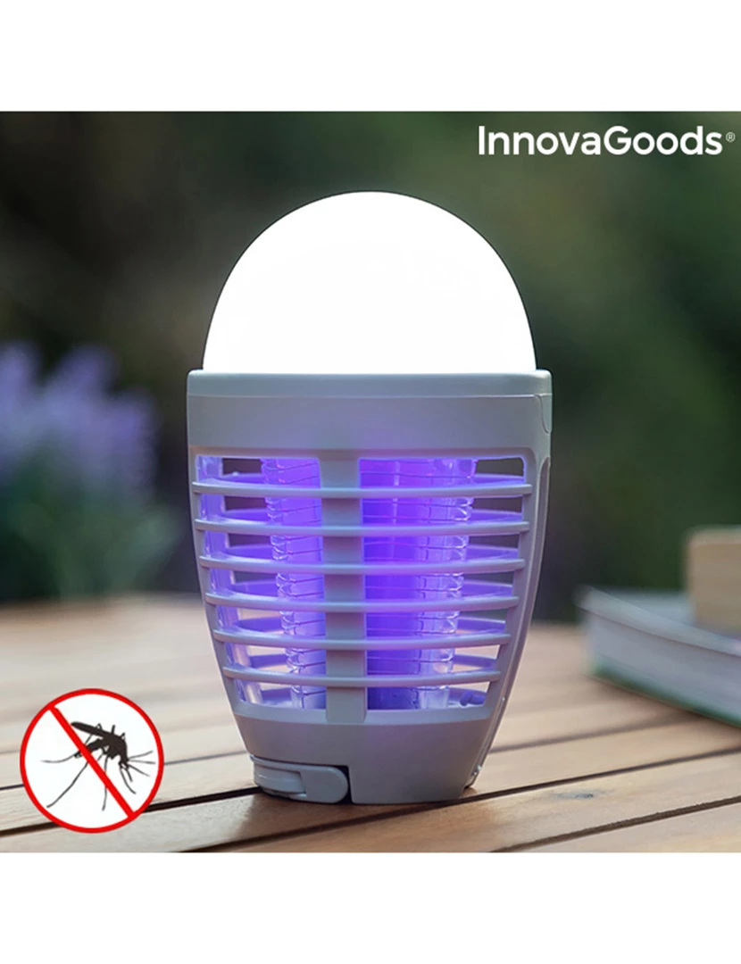 foto 1 de Lâmpada antimosquitos recarregável com LED 2 em 1 Kl Bulb InnovaGoods