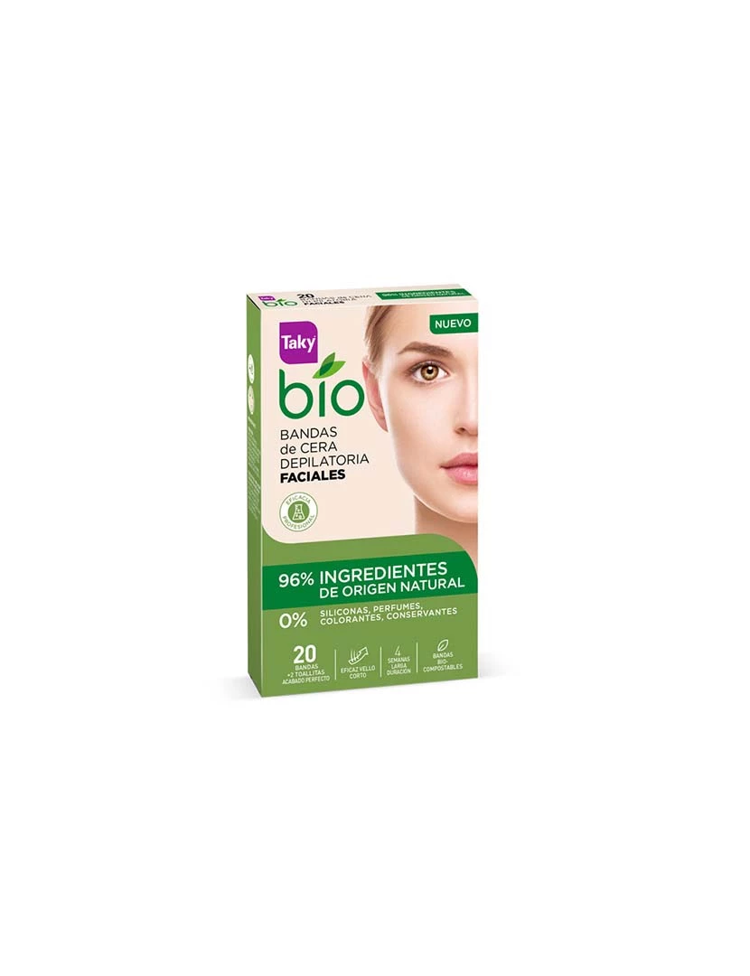 foto 1 de Bandas de Cera Faciais Depilatórias Bio Natural 0% 20Uds