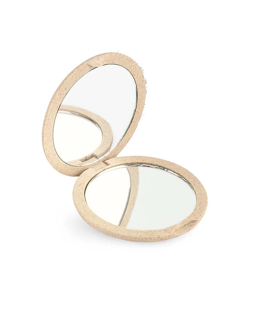 foto 1 de Espelho Bolso Natural Fiber Doble Plegable X4 #Beige