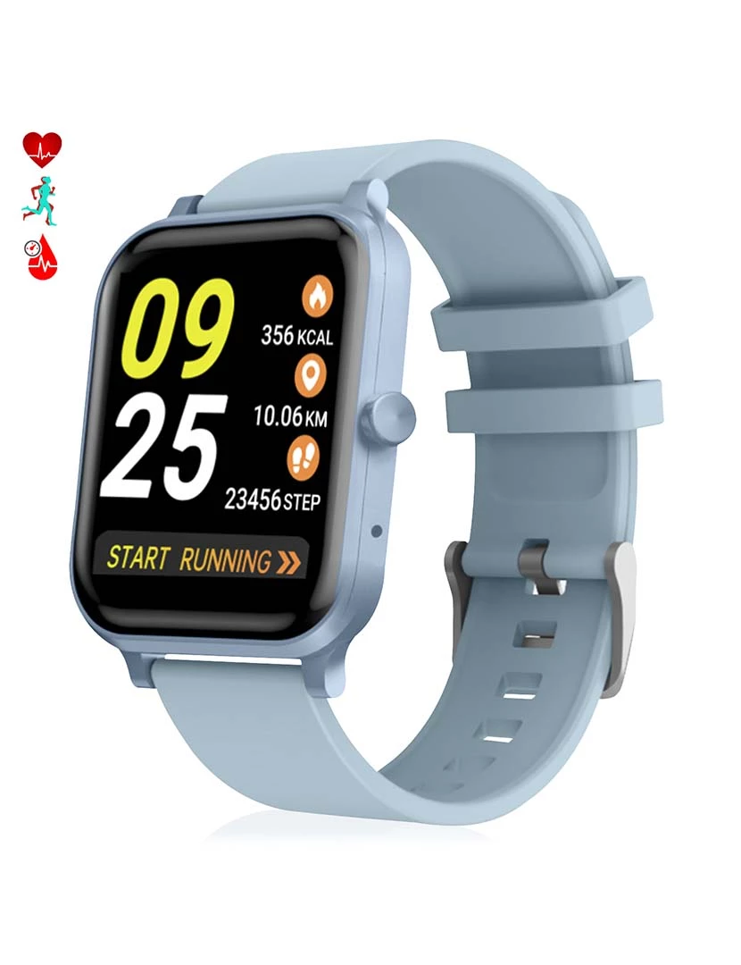 foto 1 de Smartwatch H10 com Monitor Cardíaco Tensão e de O2 no Sangue Azul Petróleo 
