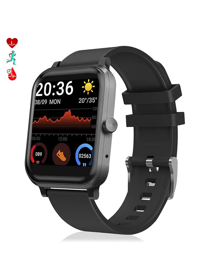 foto 1 de Smartwatch H10 com Monitor Cardíaco Tensão e de O2 no Sangue Preto