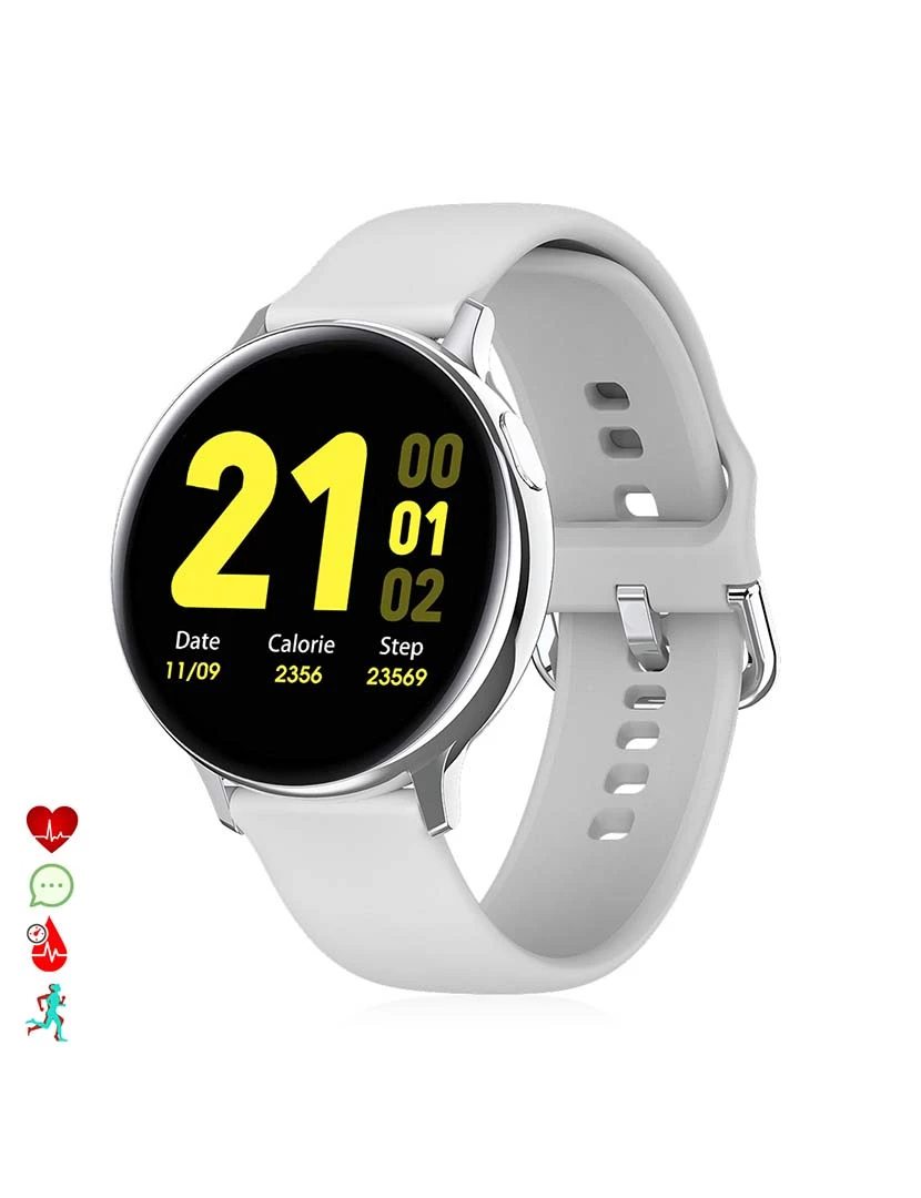 foto 1 de Smartwatch S20 com Monitor Cardíaco ECG Tensão O2 no Sangue Prateado 