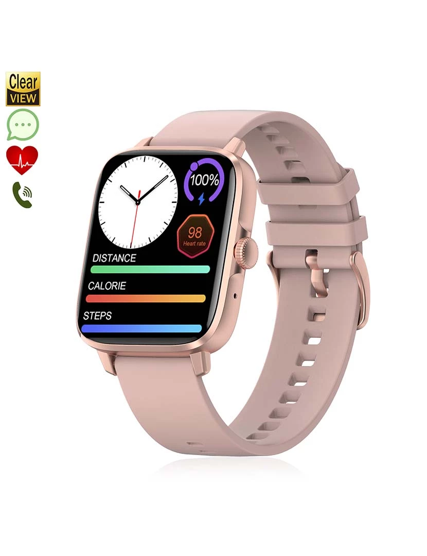 foto 1 de Smartwatch DT102 ecrã de alta resolução Rosa Dourado