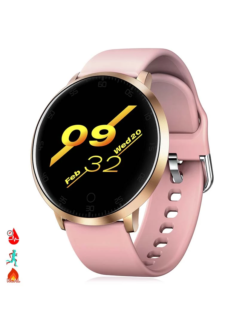 foto 1 de Smartwatch K12 com Monitor de Tensão Cardíaca Rosa
