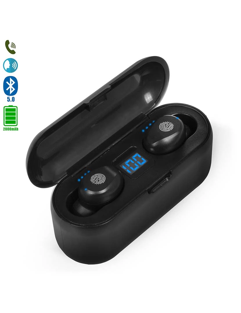foto 1 de Fones de Ouvido Tws F9 Bluetooth 5.0 c/ Base de Carregamento