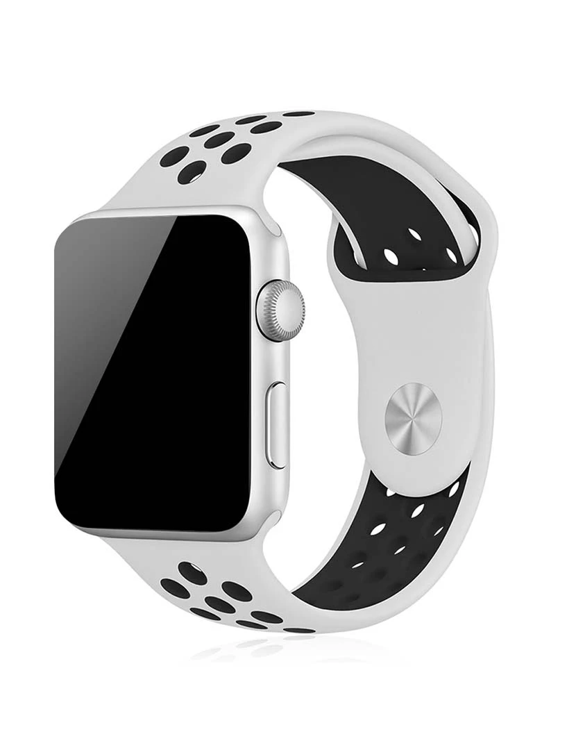 foto 1 de Bracelete Desportiva de Silicone Compatível iWatch 38mm / 40mm S/M Branco