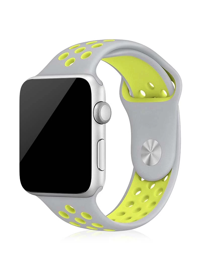 foto 1 de Bracelete deportiva de silicone compatível iWatch 42mm / 44mm Tamanho S/M Cinzento