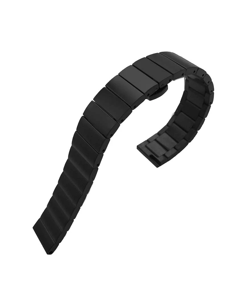 foto 1 de Bracelete universal de aço inoxidável para Relógios 18mm Preto 