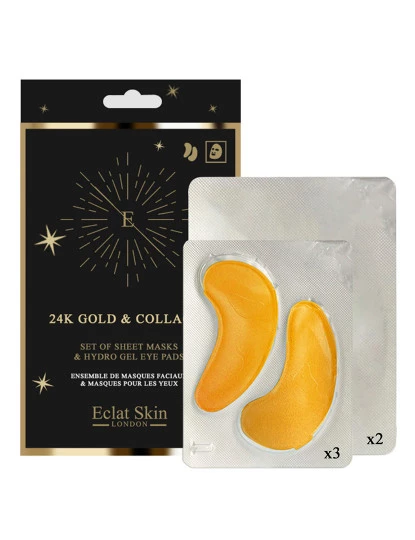 foto 1 de Kit Almofadas de Olhos & Folhas de Máscara 24K Gold e Colagénio 