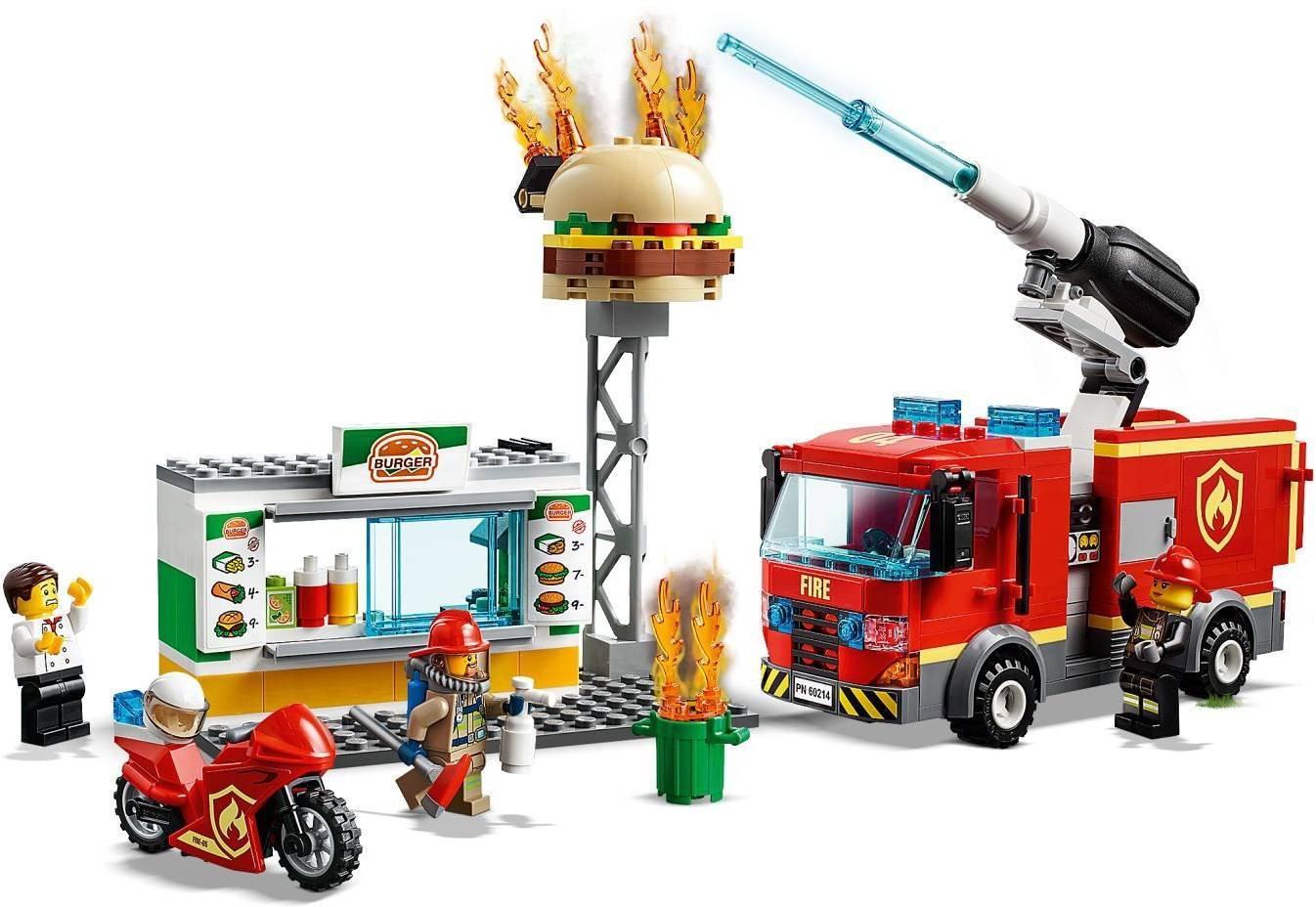imagem de LEGO City Fire 60214 Combate ao Fogo no Bar de Hambúrgueres3