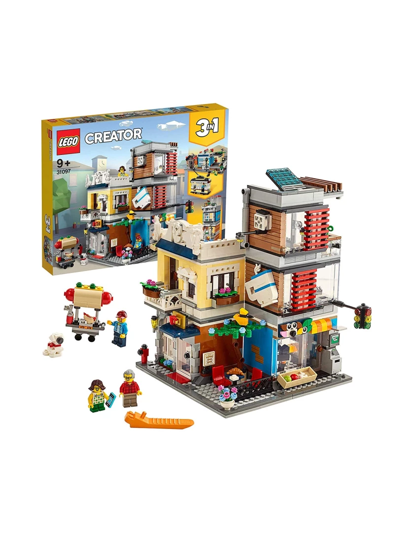 imagem de LEGO Creator 31097 Casa da Cidade com Loja de Animais e Café1