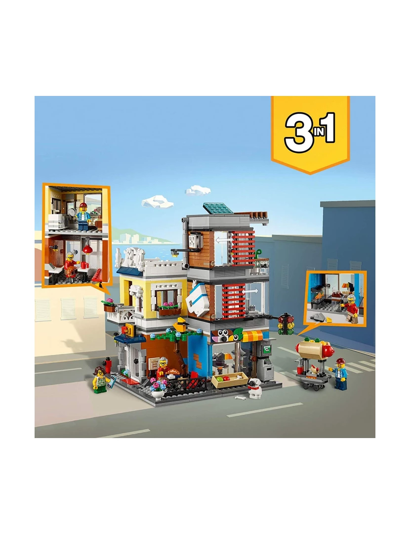 imagem de LEGO Creator 31097 Casa da Cidade com Loja de Animais e Café2