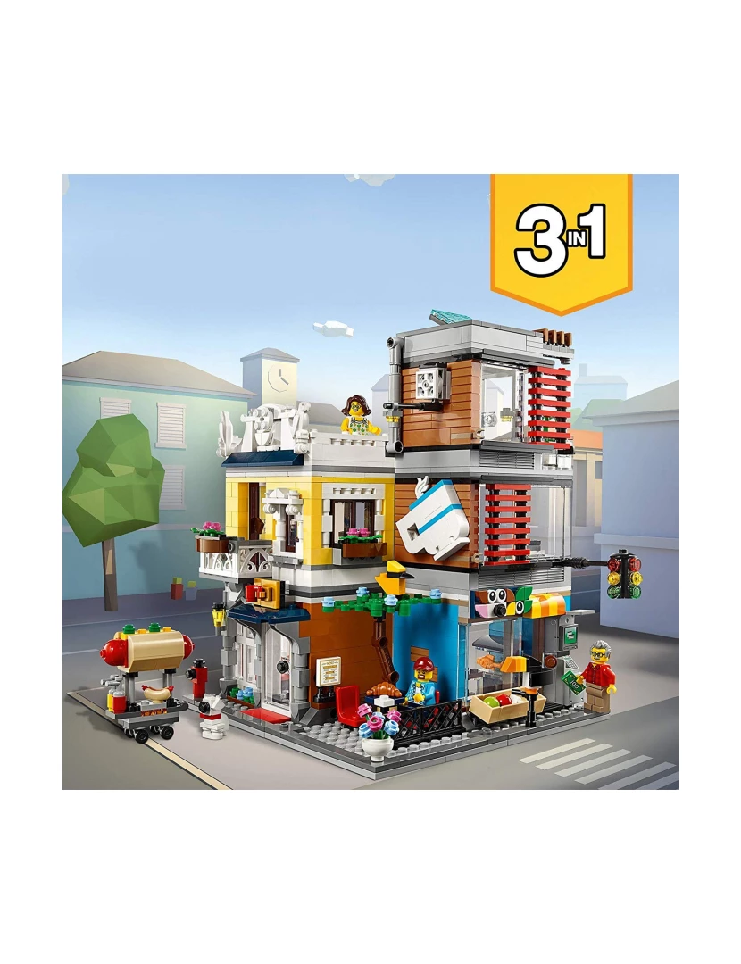 imagem de LEGO Creator 31097 Casa da Cidade com Loja de Animais e Café3