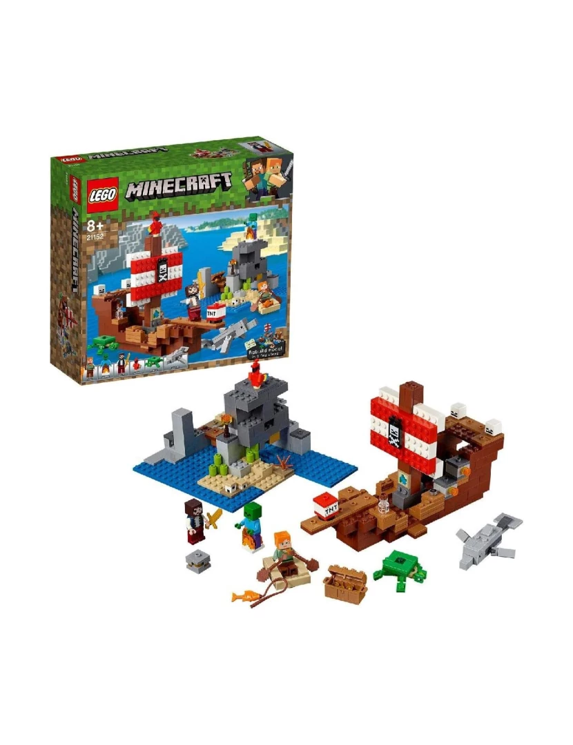 Lego - LEGO Minecraf 21152- A Aventura do Barco Pirata