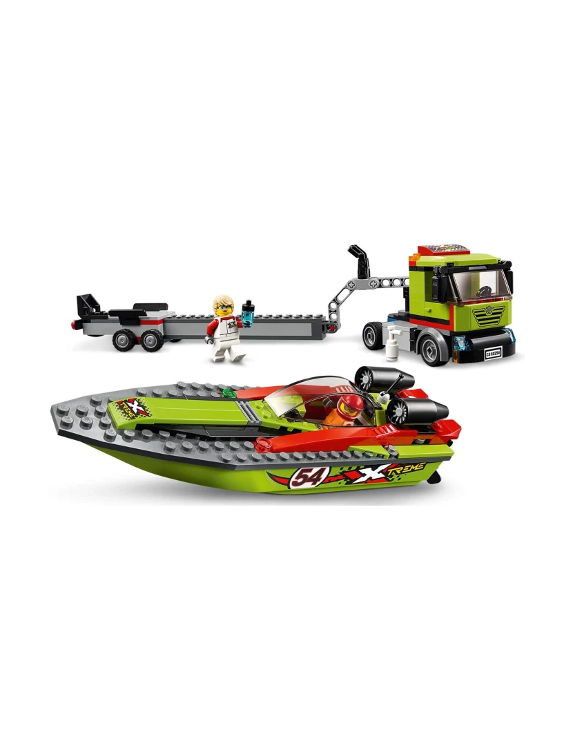 imagem de LEGO City 60254 Transportador de Barcos de Corrida3