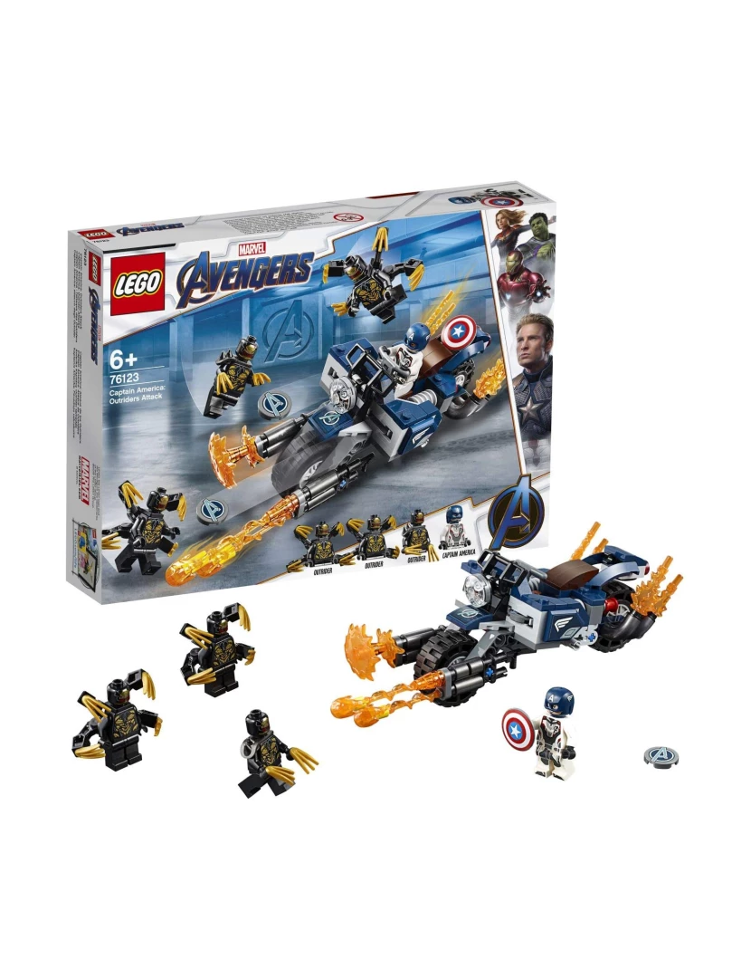 Lego - LEGO Marvel 76123 Captain America: Ataque de Outriders