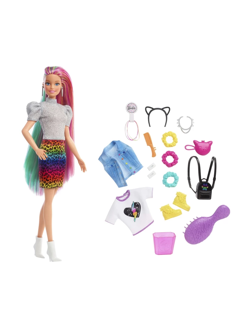 imagem de Barbie Leopard Rainbow Hair2