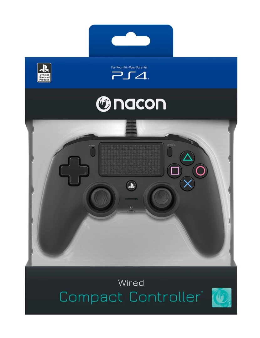 Nacon - Nacon Comando Compact Com Fios PS4 - Preto