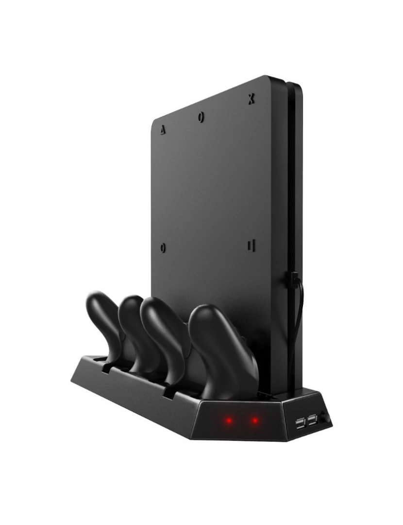 OEM - Suporte Pro Playstation Slim (PS4 Slim) 2 USB / Estação de Carregamento / Ventoinha