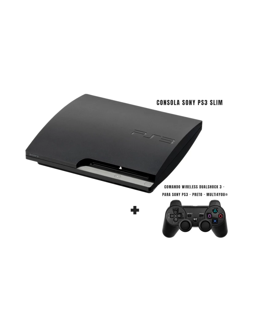 imagem de Consola Sony PS3 Slim 120GB (Recondicionado Grade B) + Comando Multi4you1