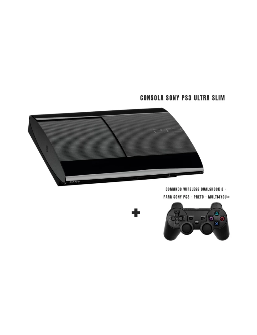 Multi4You - Consola Sony PS3 Ultra Slim 160GB (Recondicionado Grade B) + Comando Multi4you