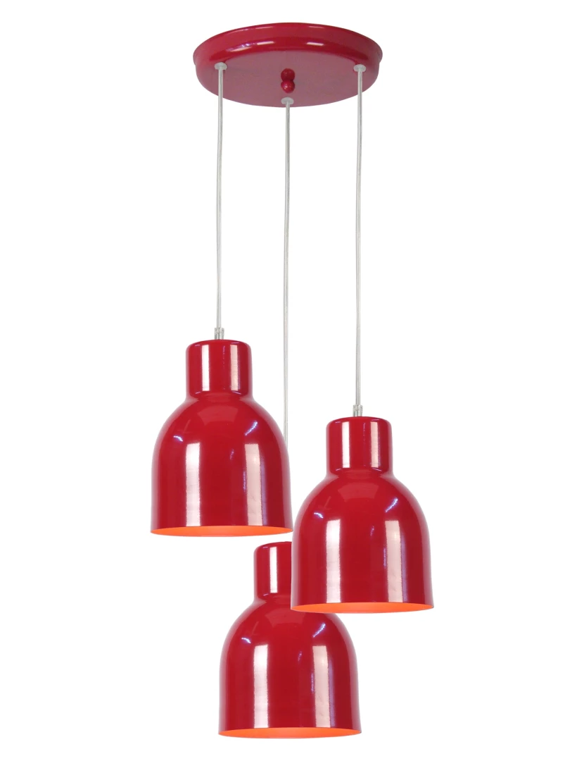 foto 1 de CARLSON - Candeeiro de Teto redondo metal vermelho