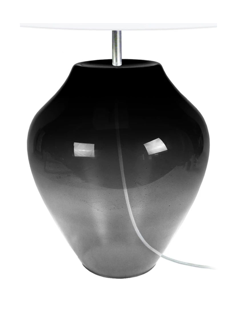 foto 1 de VASE - Candeeiro de Mesa redondo vidro fumado e branco