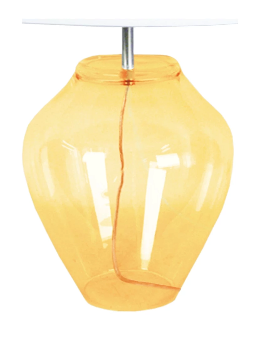 foto 1 de VASE - Candeeiro de Mesa redondo vidro amarelo e branco