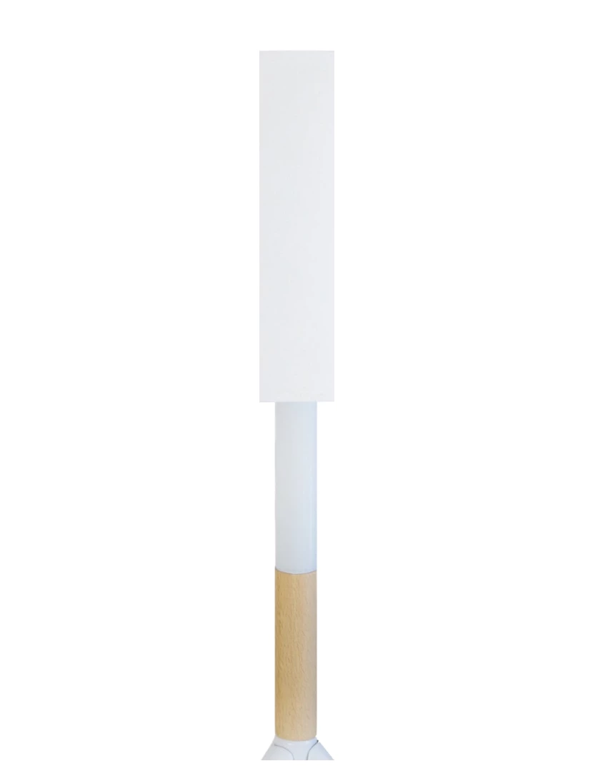foto 1 de TRIDENT C - Candeeiro de Mesa redondo madeira natural e branco