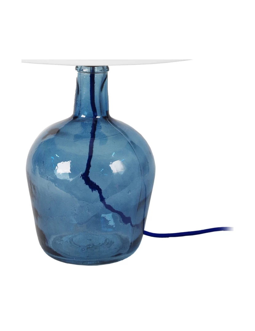 Tosel - BORDEAUX - Candeeiro de Mesa redondo vidro azul e branco