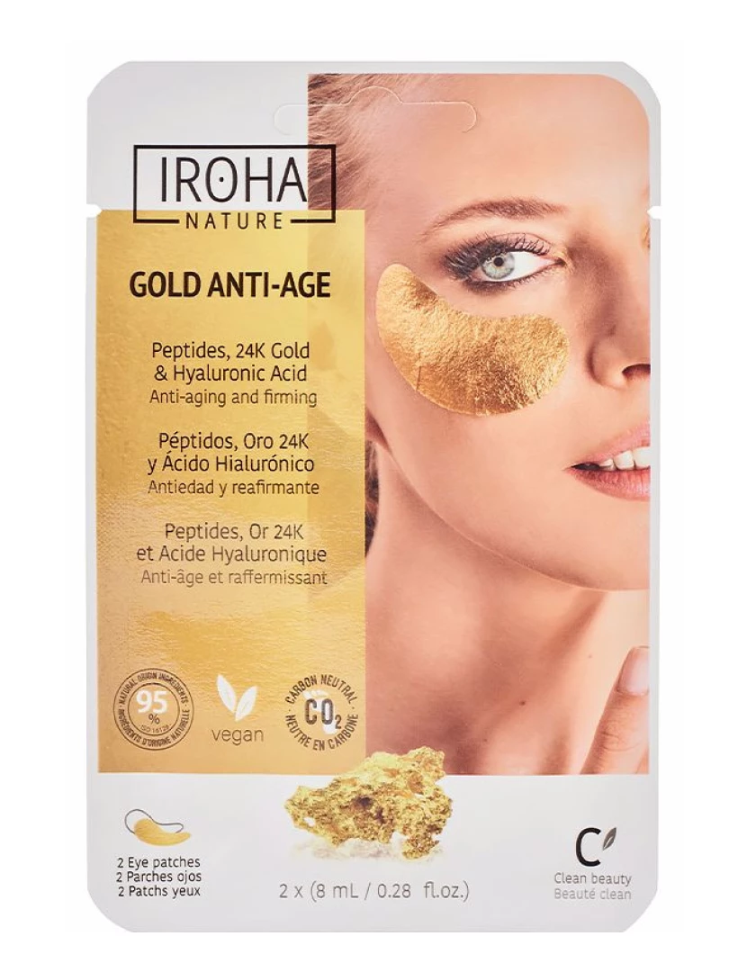 foto 1 de Gold Tissue Eyes Patches Extra Firmness Iroha 2 pcs