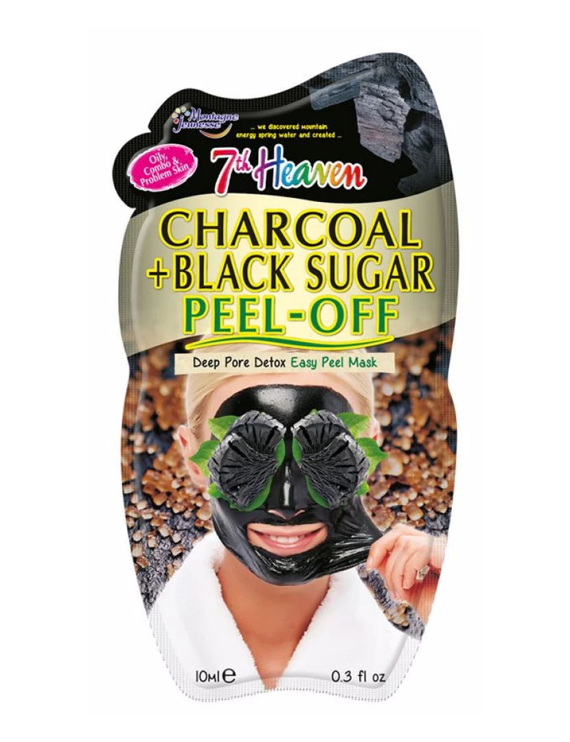 foto 1 de Peel-off Charcoal + Black Sugar Mask 7th Heaven 10 ml