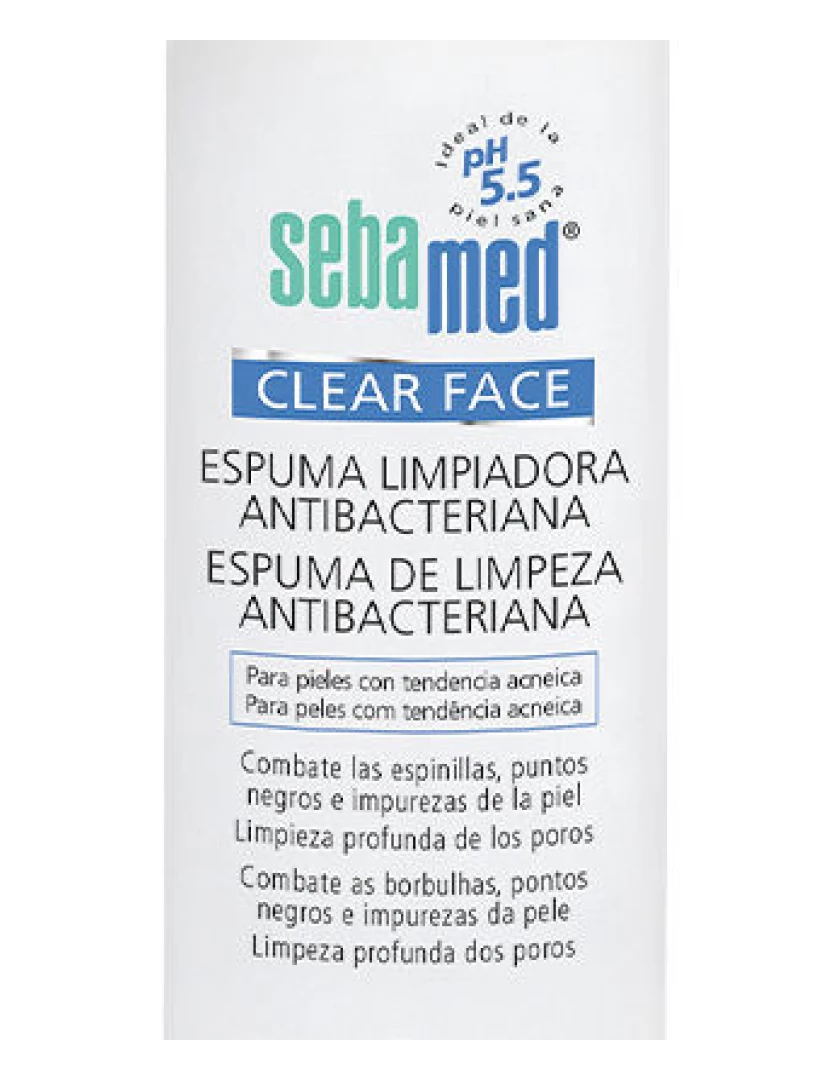 foto 1 de Clear Face Espuma Limpiadora Antibacteriana Sebamed 150 ml