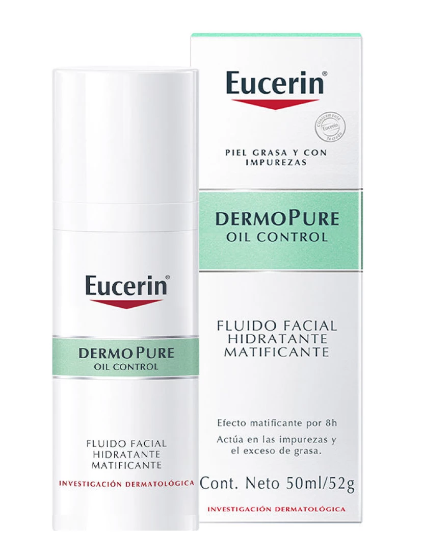 foto 1 de Dermopure Oil Control Fluido Facial Hidratante Matificante Eucerin 50 ml