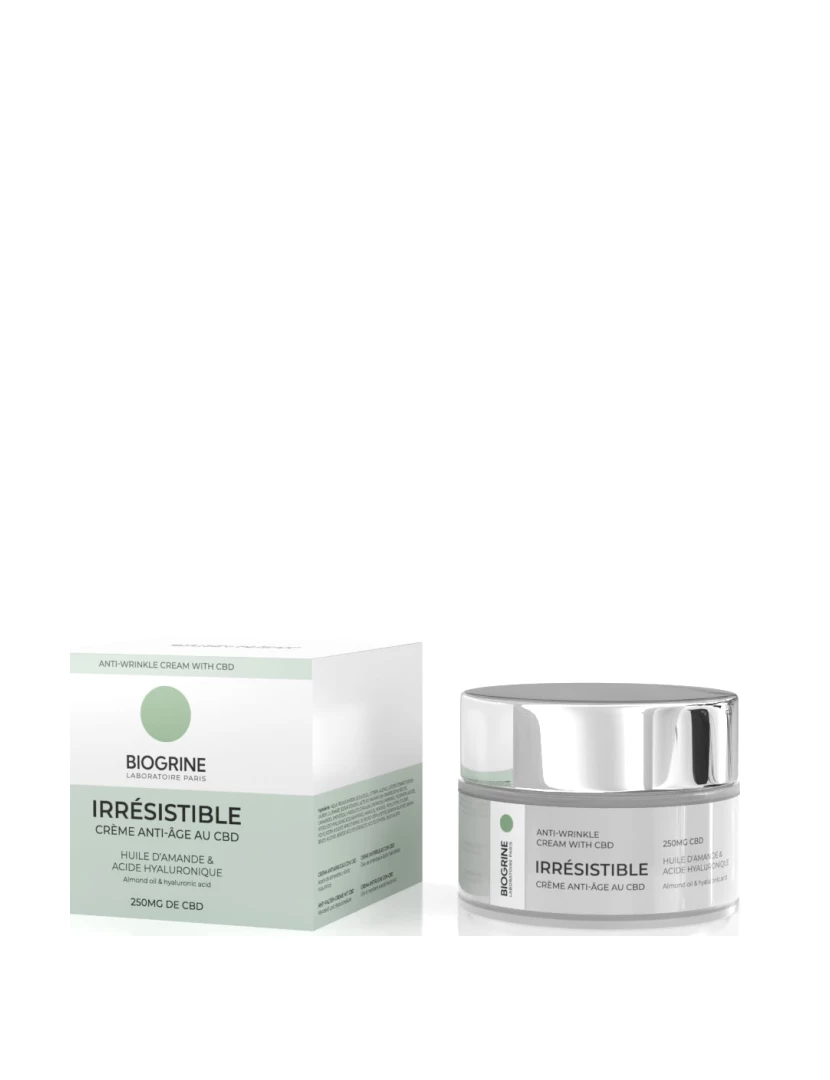 foto 1 de Biogrina - Irresistível - Creme Anti -Identificador - Anti -Wrinkle - Cuidados com a pele - 250mg de CBD - Ácido Hialurônico - 50ml