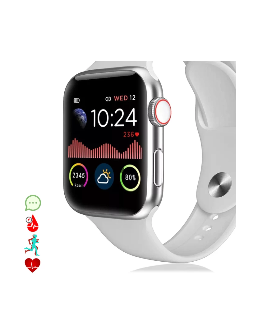 foto 1 de DAM. W58 Bluetooth Smartwatch com termômetro, monitor cardíaco e notificações.